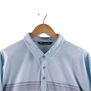 Travis Mathew Mens Golf Polo Shirt Light Blue Short Sleeve Size XXL Performance